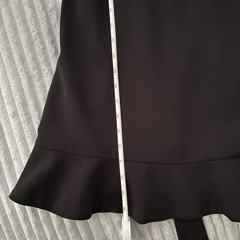 LOFT Black Flutter Sleeve Belted Dress Fit & Flare Size 2 - Picture 9 of 12